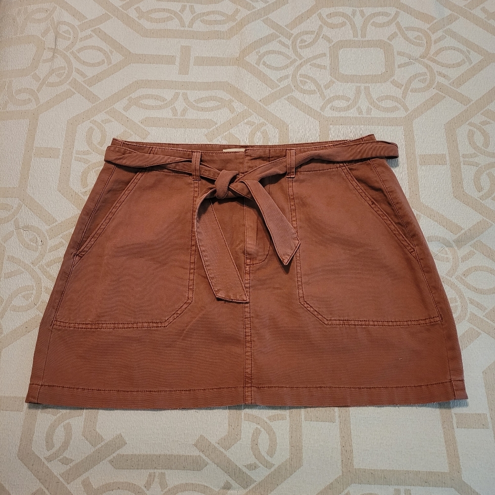 ban-jara A-line belted mini skirt, Slash style pockets in front